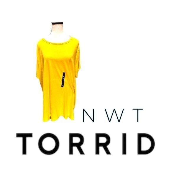 Nwt Women’s Torrid 3 Super Soft Knit Classic Fit Golden Yellow Tee 3x 22 24